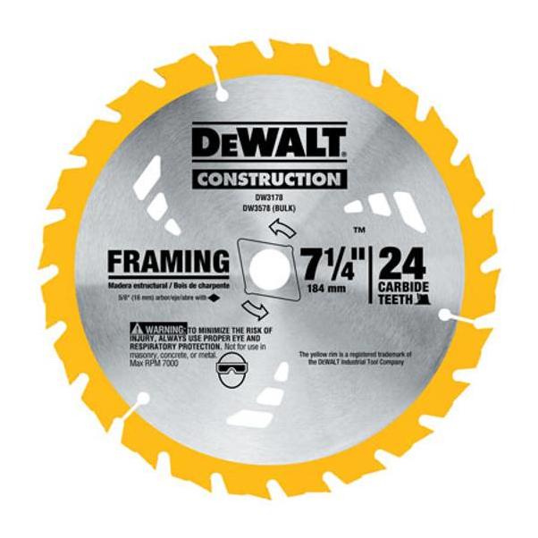 Dewalt 7-1/4" Framing Saw Blade 24T