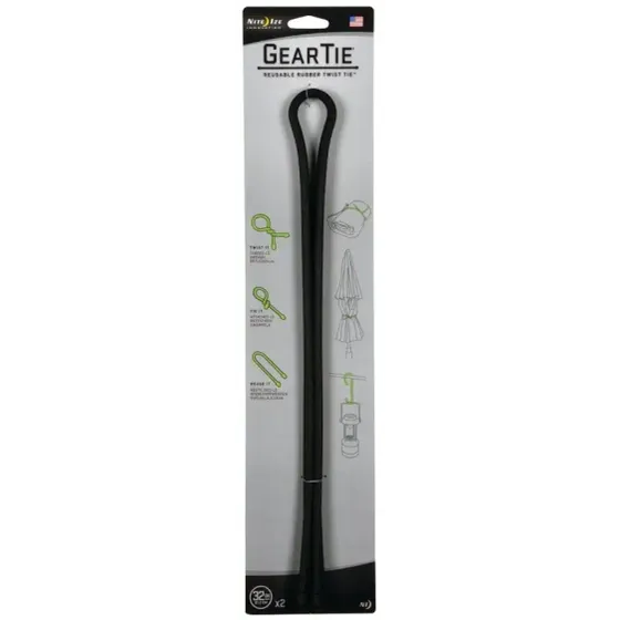 Nite Ize GT32-01-2R3 32 Inch Black Gear Tie 2 Pack