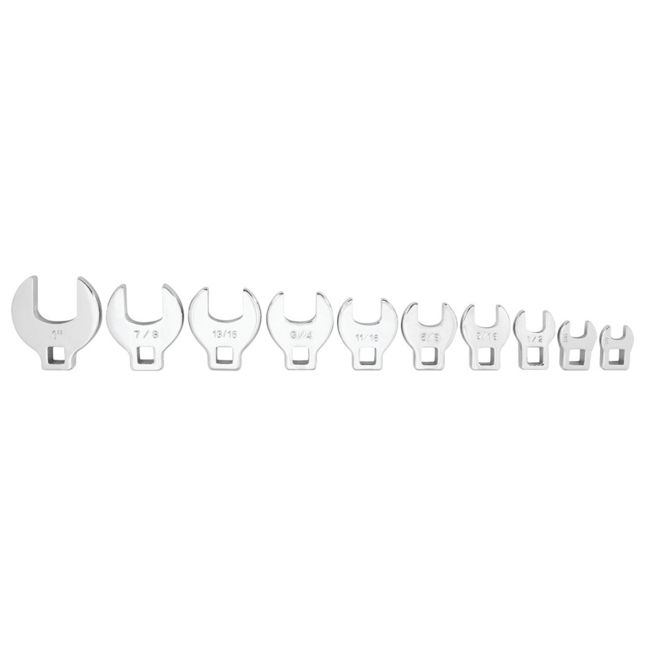Performance Tool 3/8" Drive SAE Crowfoot Wrench Set 10 Piece