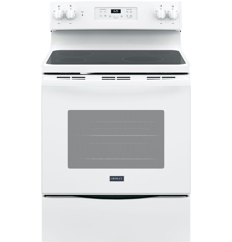 Crosley Electric Range Glass Top Surface 5.3 Cubic Feet White