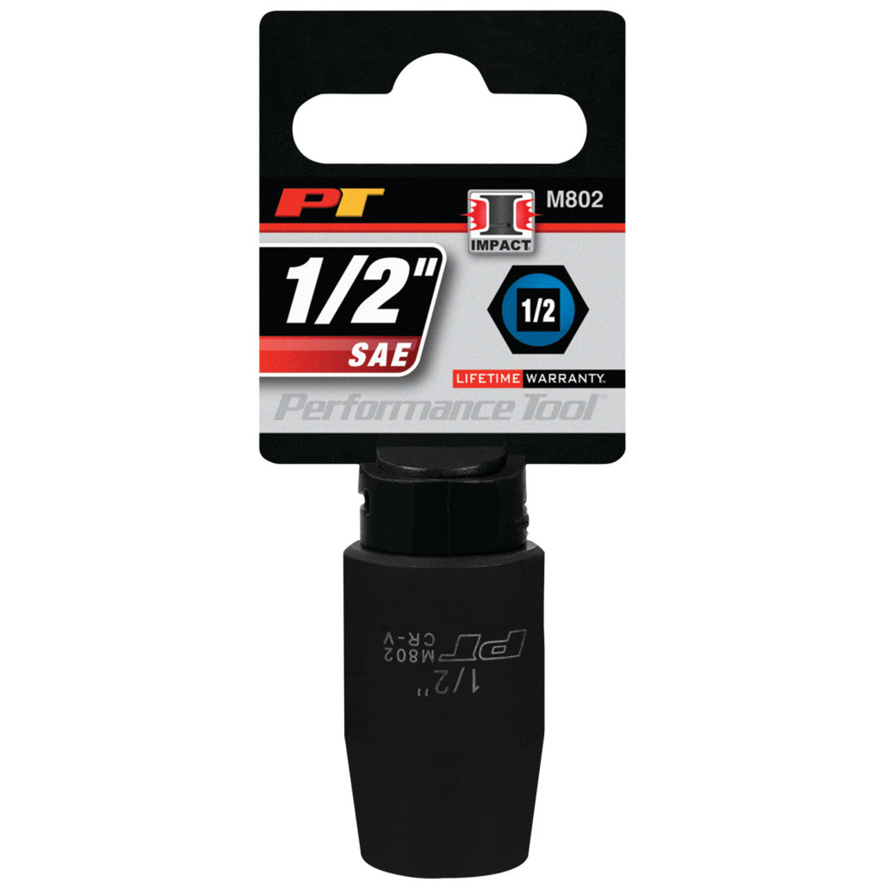 Performance Tool Impact Socket 1/2" Drive 6 Point SAE