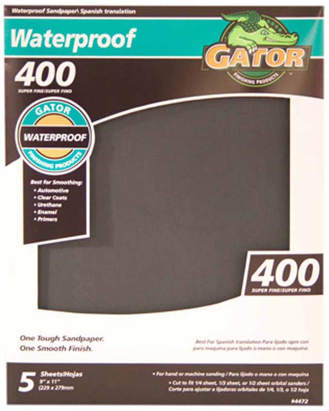 Gator 9"x 11" Sand Sheets 400 Grit 5 Sheets