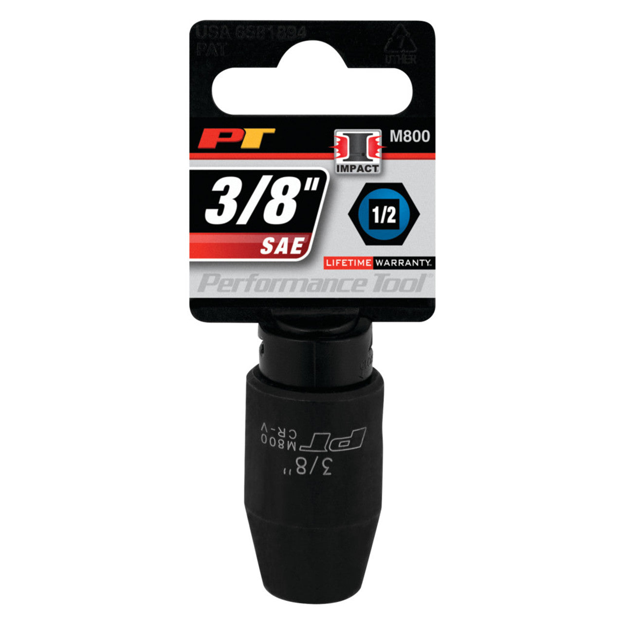 Performance Tool Impact Socket 1/2" Drive 6 Point SAE