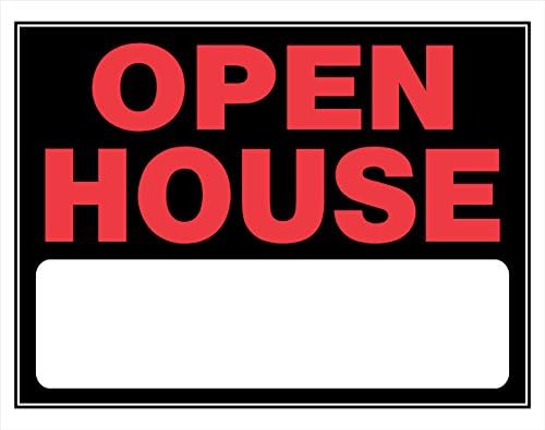 Red & Black Plastic Open House Sign
