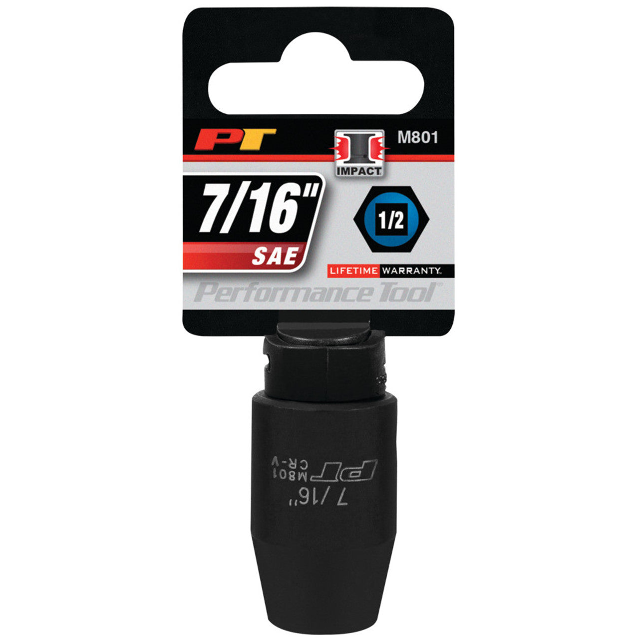 Performance Tool Impact Socket 1/2" Drive 6 Point SAE