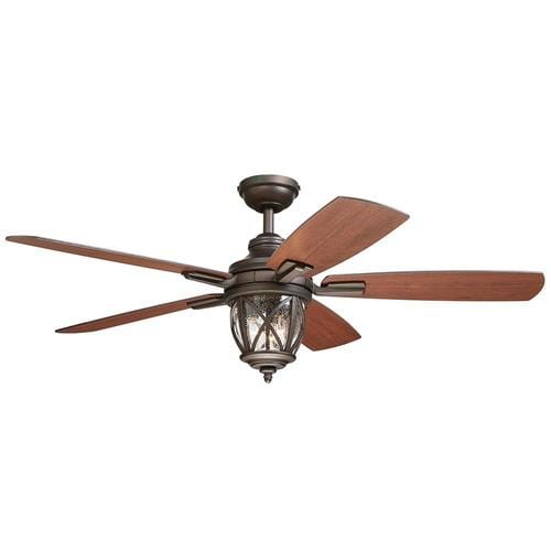 Castine 52-in Rubbed bronze LED Indoor/Outdoor Ceiling Fan with Remote (5-Blade)