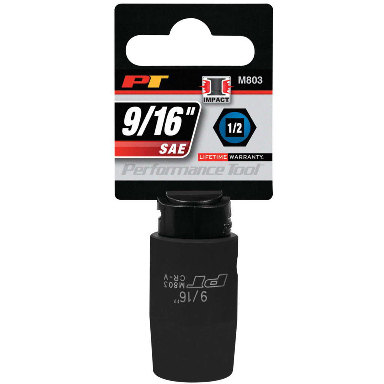 Performance Tool Impact Socket 1/2" Drive 6 Point SAE