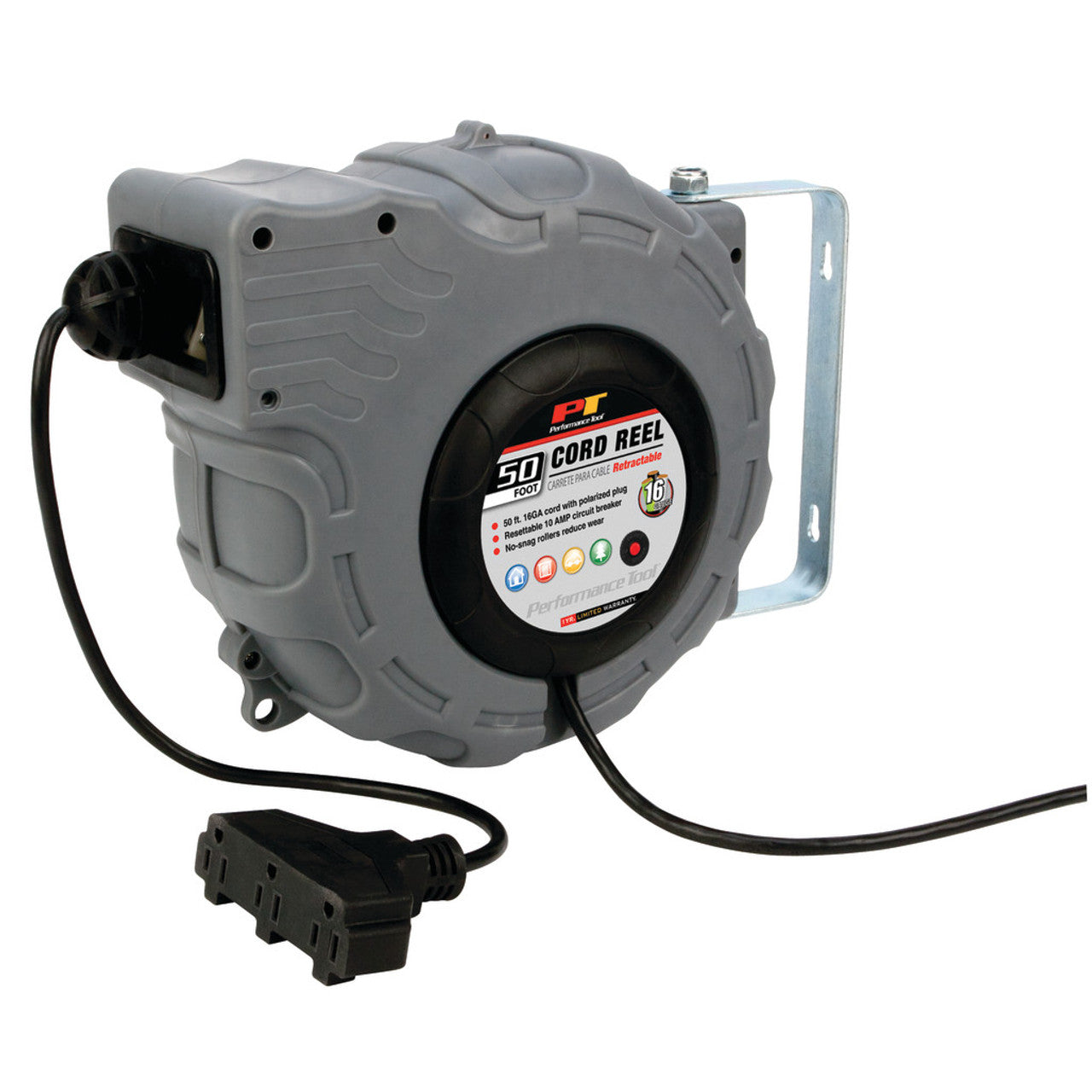 Performance Tool 50' Retractable Cord Reel