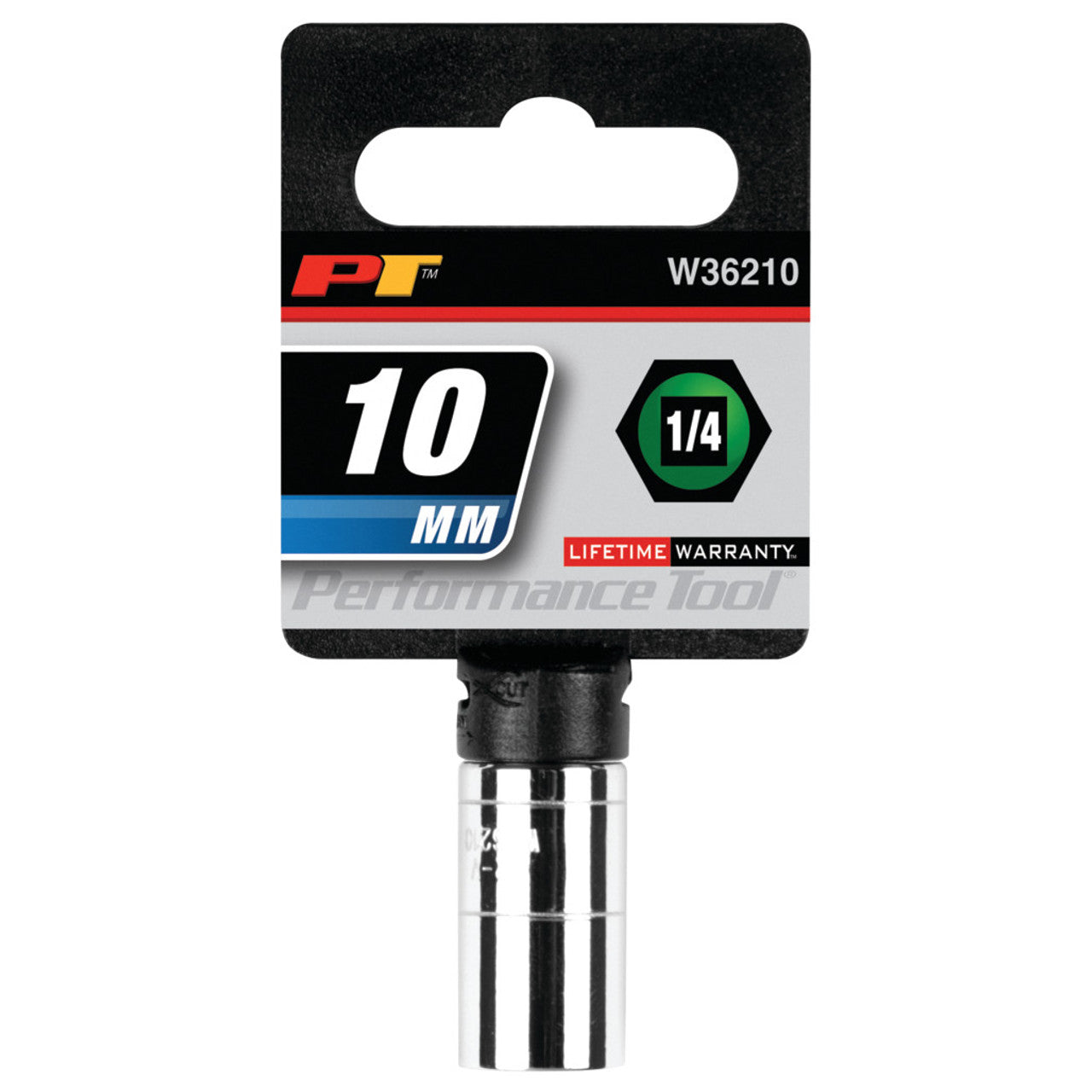 Performance Tool 1/4" Drive Socket 6 Point Metric