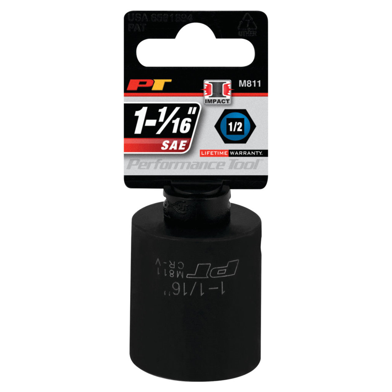 Performance Tool Impact Socket 1/2" Drive 6 Point SAE