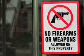 No Firearms Guns Or Weapons Allowed Sign