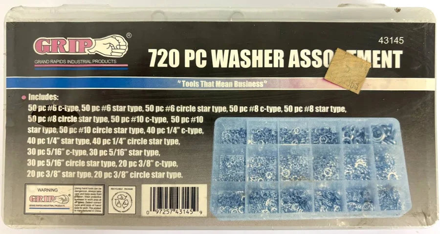 720 Piece Lock & Star Washer Assortment Zinc Grip 43145
