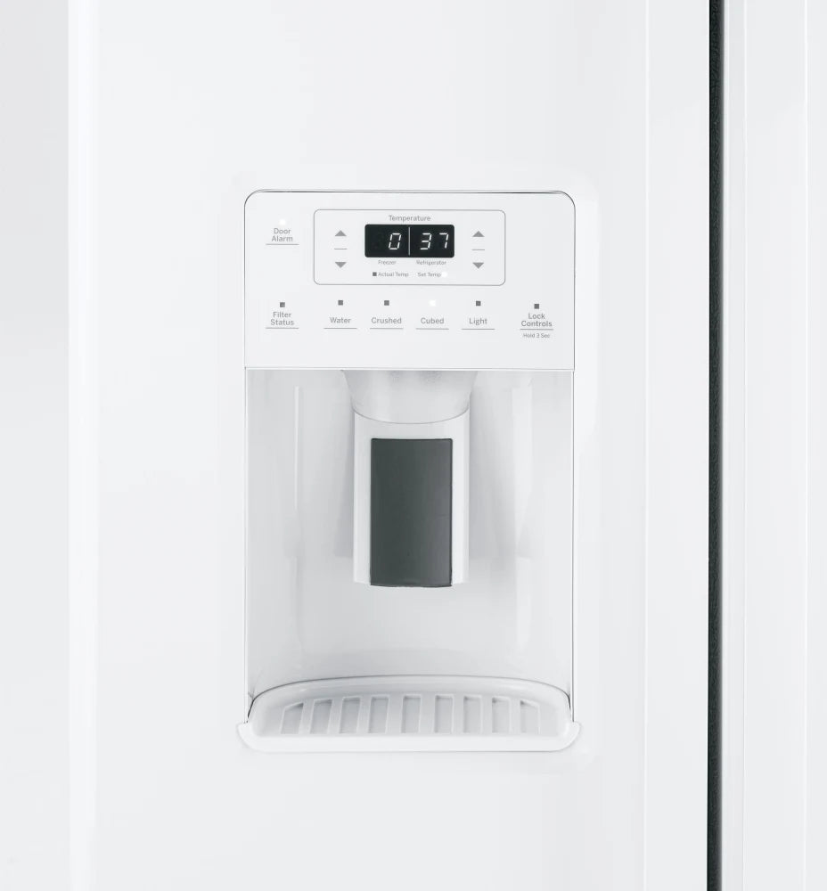 GE Side By Side Refrigerator 25.3 Cubic Feet White