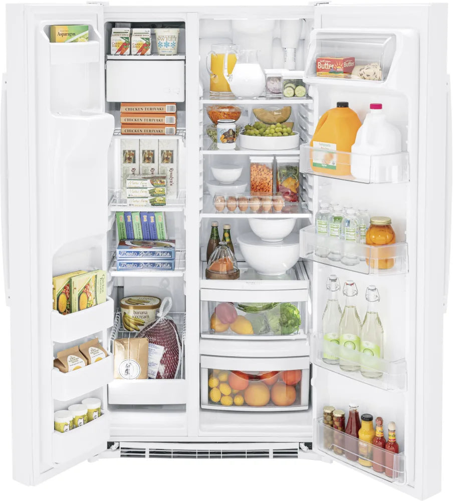 GE Side By Side Refrigerator 25.3 Cubic Feet White