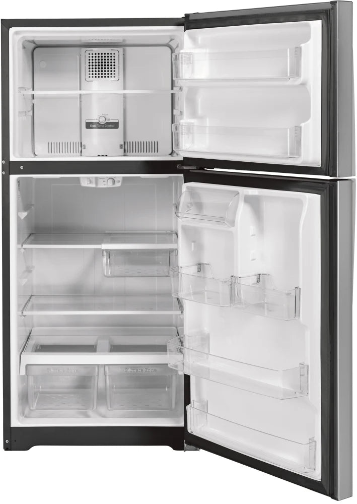 GE Top Mount Refrigerator 19.2 Cubic Feet Stainless Steel
