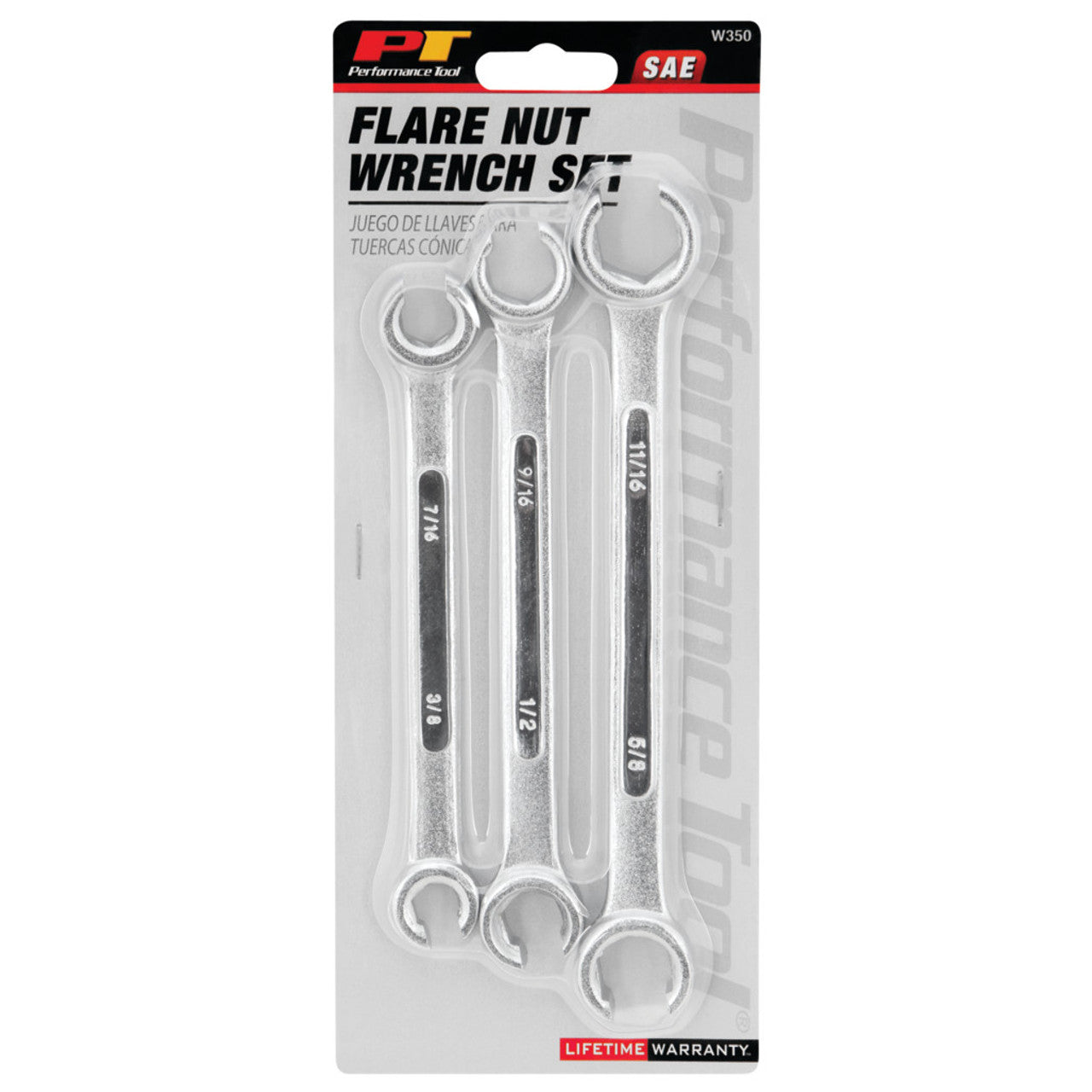 Performance Tool SAE Flare Nut Wrench Set 3 Piece