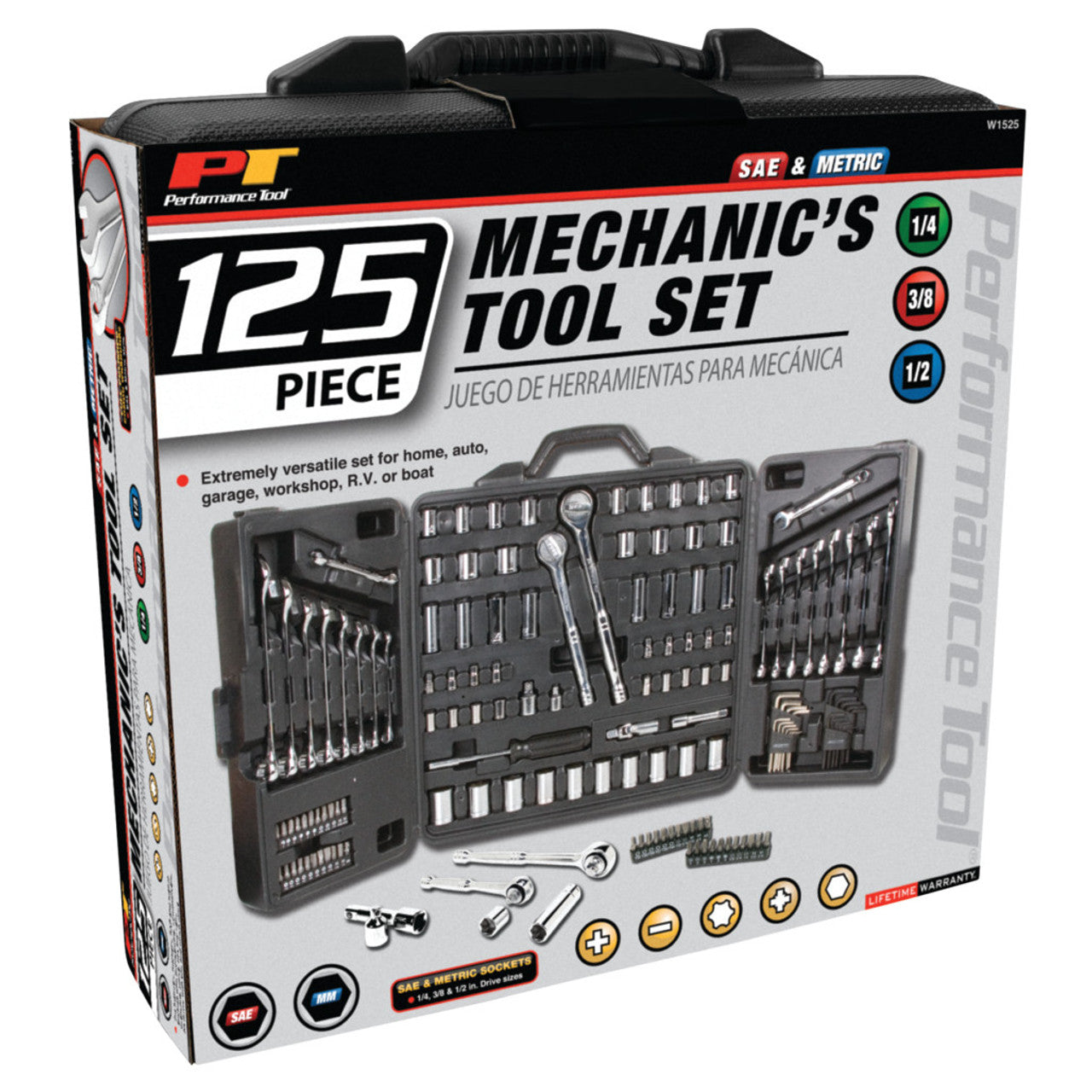 Performance Tool Mechanic's Tool Set 125 Piece