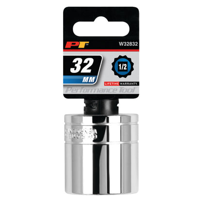 Performance Tool 1/2" Drive Socket 12 Point Metric