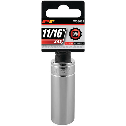 Performance Tool Deep Well 3/8" Drive Socket 12 Point SAE