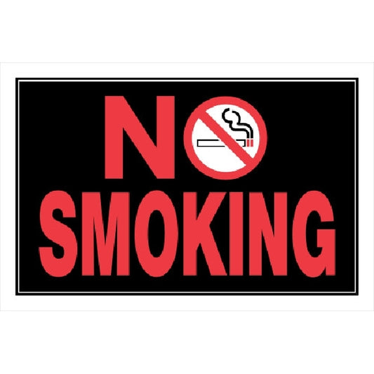 Hillman No Smoking 8" X 12" Sign Plastic