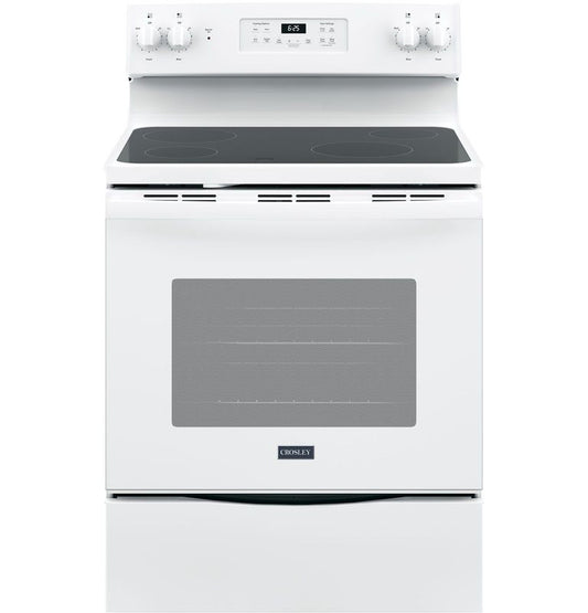 Crosley Electric Range Glass Top Surface 5.3 Cubic Feet White