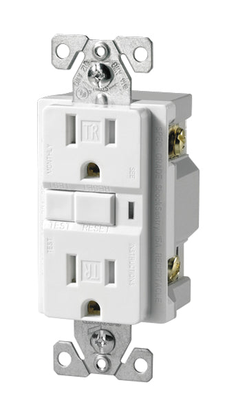 Hyper Tough Grounding Duplex Electrical Outlet, White,