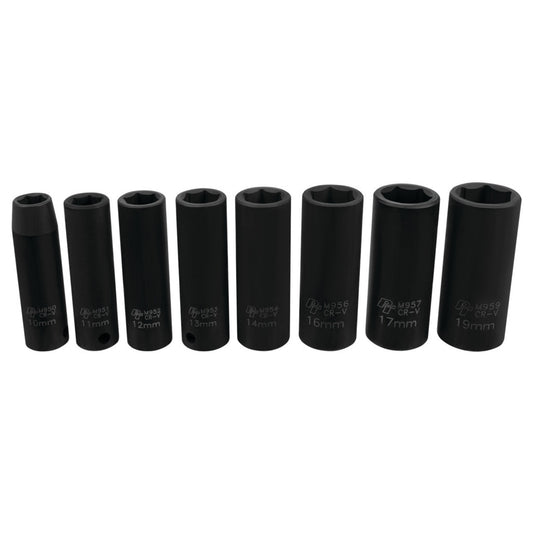 Performance Tool 3/8" Drive Metric Deep Impact Socket Set 8 Piece