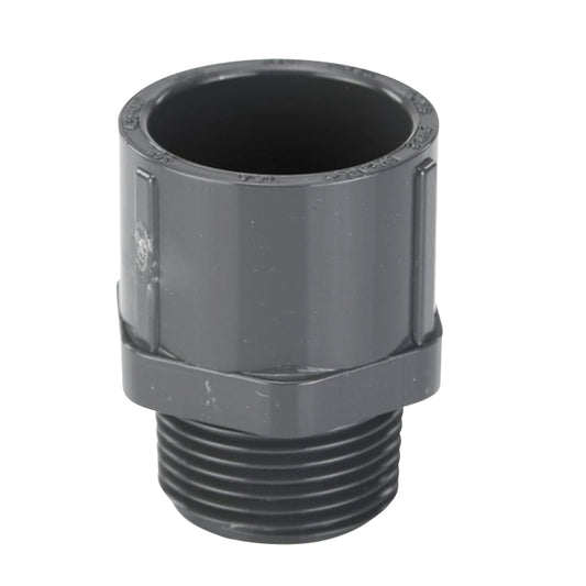 3/4" Schedule 40 Gray PVC MIPT X Socket Male Adapter