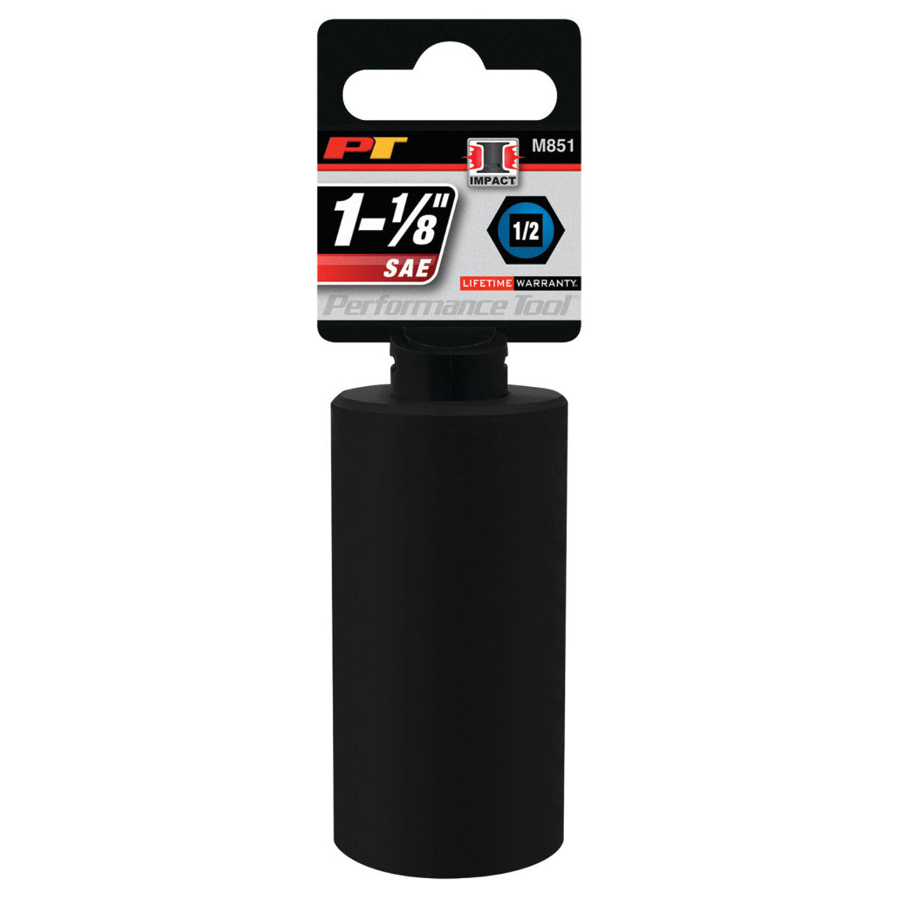 Performance Tool Deep Well Impact Socket 1/2" Drive 6 Point SAE