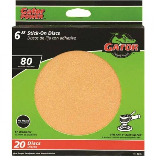 Gator 6" Stick-On Sanding Disc 20 Pack