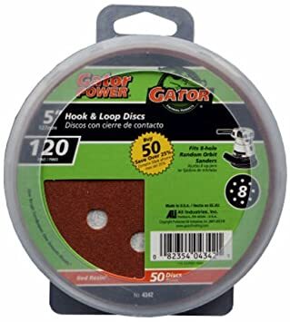 Gator 5" Hook & Loop Sanding Disc 120 Grit 50 Pack