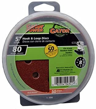 Gator 5" Hook & Loop Sanding Disc 80 Grit 50 Pack