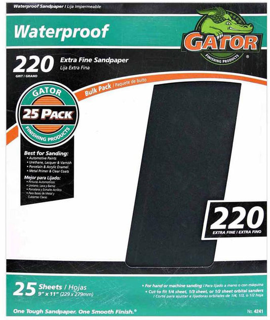 Gator 9" x 11" Sand Paper 220 Grit 1 Piece