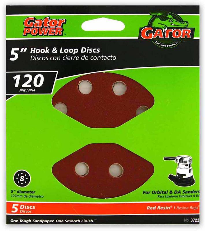 Gator 5" Hook & Loop Sanding Disc 120 Grit 5 Pack