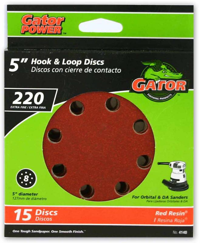 Gator 5" Hook & Loop Sanding Disc 220 Grit 15 Pack