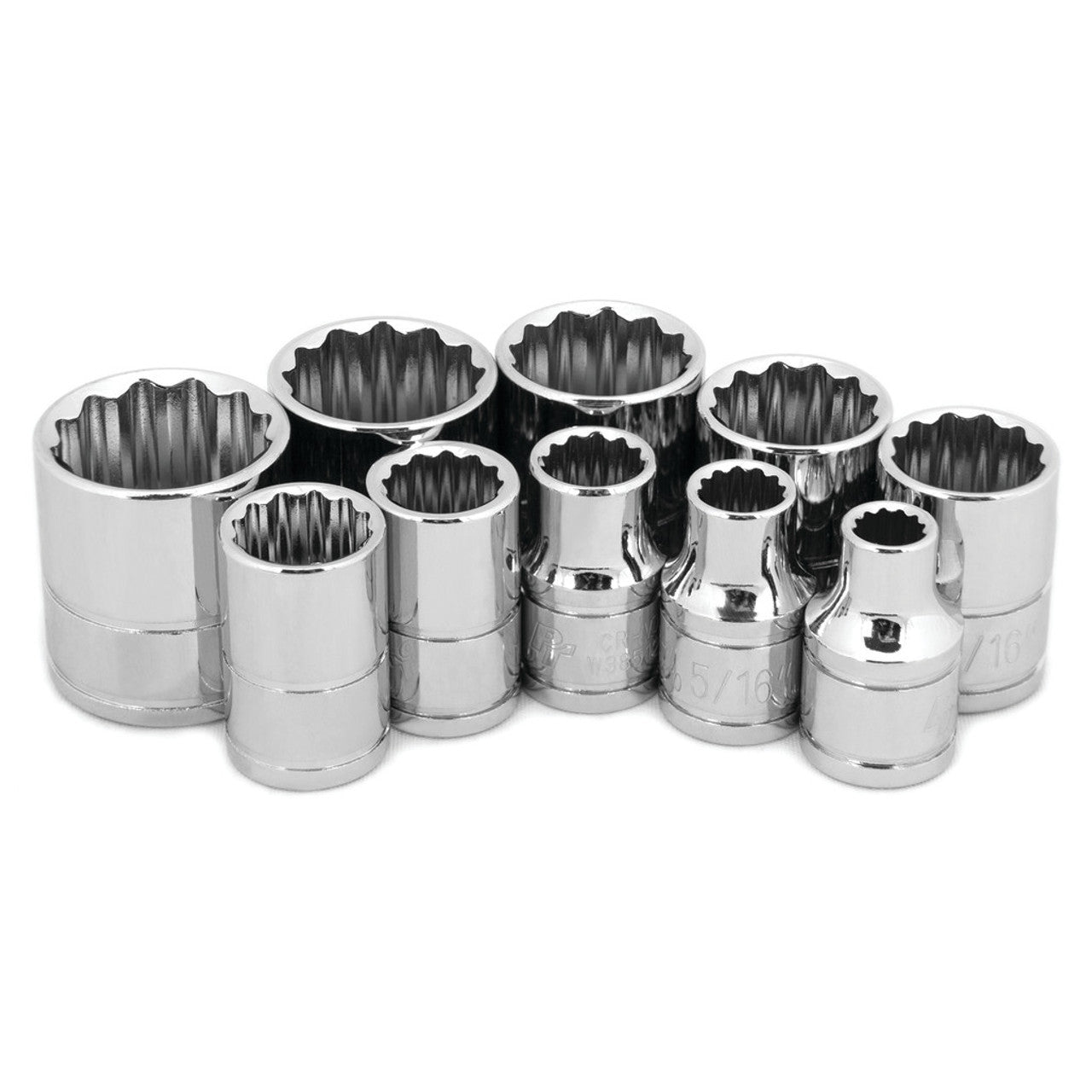 Performance Tool 3/8" Drive 12 Point SAE Socket Set 10 Piece