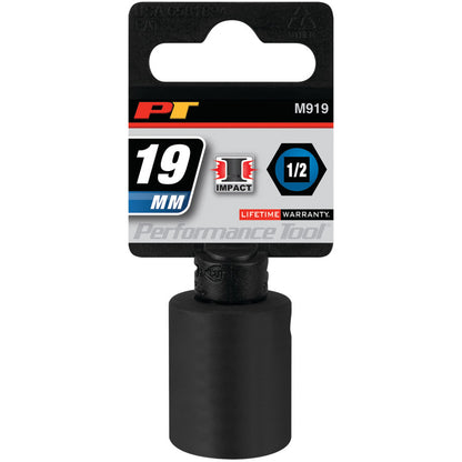 Performance Tool Impact Socket 3/8" Drive 6 Point Metric