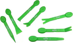 Grip 7 pc Nylon Pry Tooling Set - Includes: Straight Wedge, Offset V-Notch, Straight V-Notch