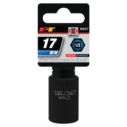 Performance Tool Impact Socket 1/2" Drive 6 Point Metric