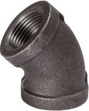 B&K LLC 1/8 Black 45 Degree Elbow