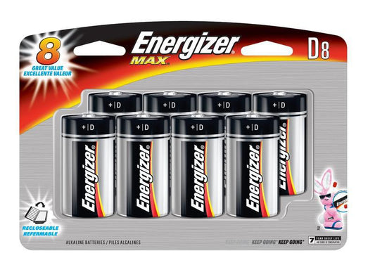 Energizer Max D Batteries 8 Pack