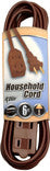 Southwire - Coleman Cable  6" Brown Household Power Cord