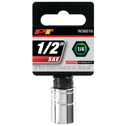 Performance Tool 1/4" Drive Socket 6 Point SAE