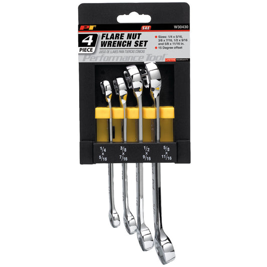 Performance Tool SAE Flare Nut Wrench Set 4 Piece