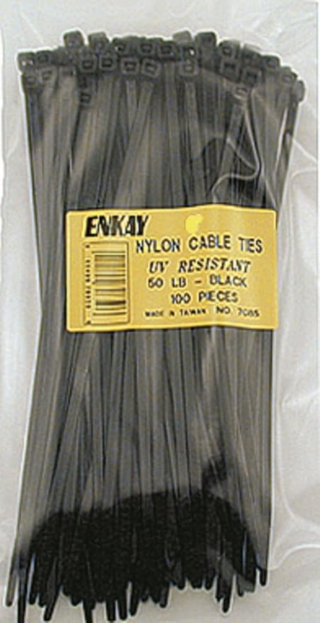 Enkay 17" Black Nylon Ties 25 Pack