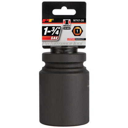 Performance Tool Deep Well Impact Socket 1" Drive 6 Point SAE