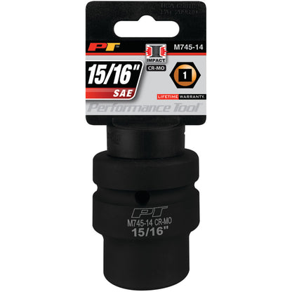 Performance Tool Impact Socket 1" Drive 6 Point SAE