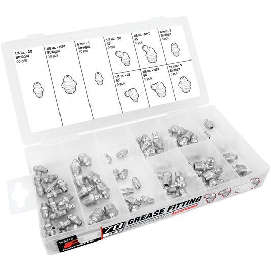 Performance Tool Grease Fitting Assortment 70 Piece