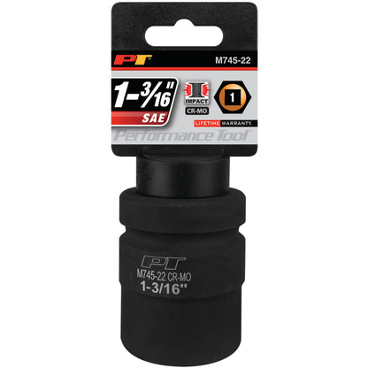 Performance Tool Impact Socket 1" Drive 6 Point SAE