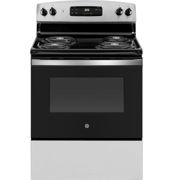 GE Electric Range Coil Surface 5 Cubic Feet Stainless Steel